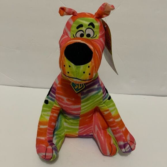 Scooby-Doo Rainbow Tie-Dye Plush Stuffed Animal Dog With tag 12", Toy - Picture 1 of 8